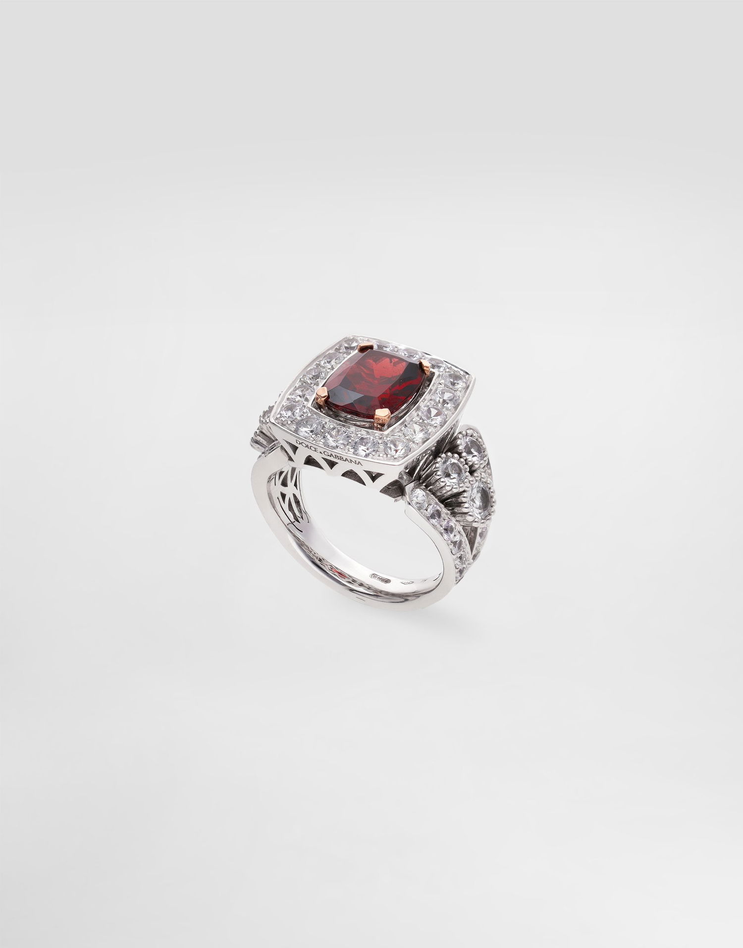 Ringa Dolce & Gabbana Dolce & Gabbana Eleganza Garnet and Sapphire Ring, 18K White and Rose Gold Röd | WRSA4GWGAR1W8266, 1