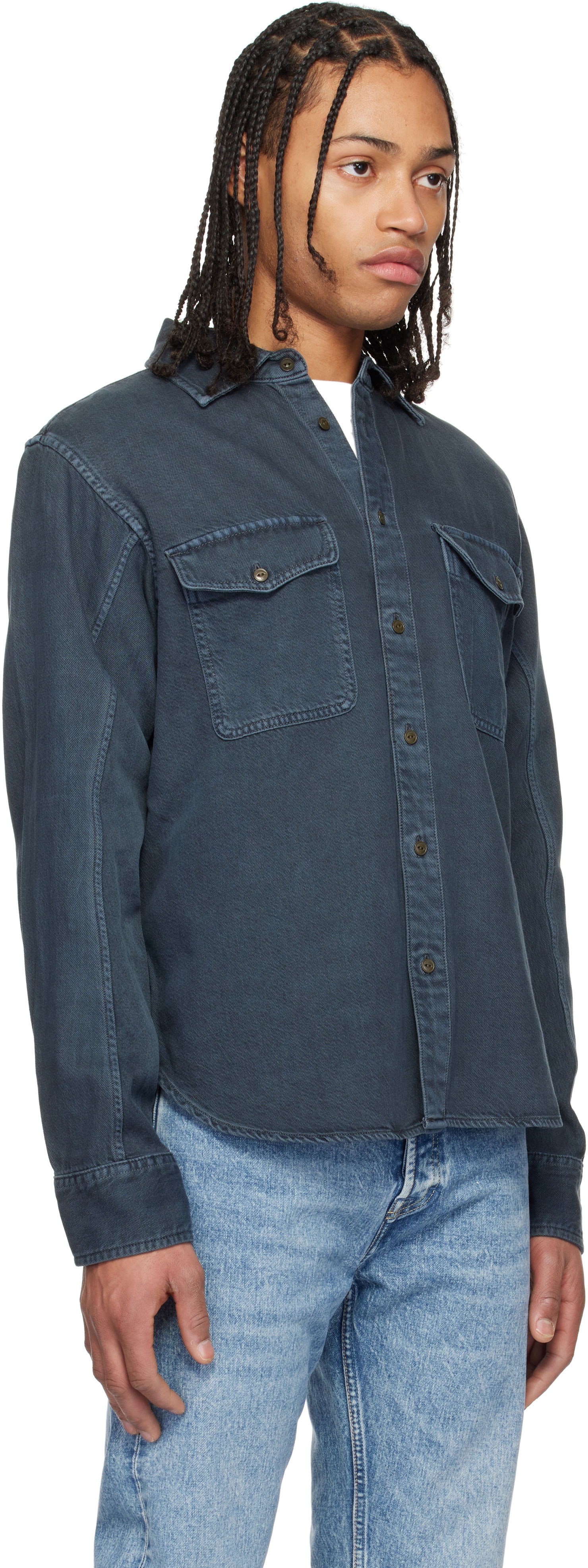 Skjorta rag & bone rag & bone Featherweight Denim Shirt Blå | MED24S0004ZDMI, 1