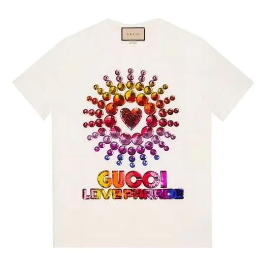 T-shirt Gucci Love Parade Oversized T-shirt White Vit | 615044 XJEN4 9088