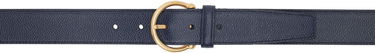Bälten Thom Browne Thom Browne Pebble Grain Round Buckle Belt Mörkblå | MCX067A-00198, 0