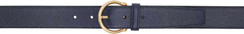 Bälten Thom Browne Thom Browne Pebble Grain Round Buckle Belt Mörkblå | MCX067A-00198