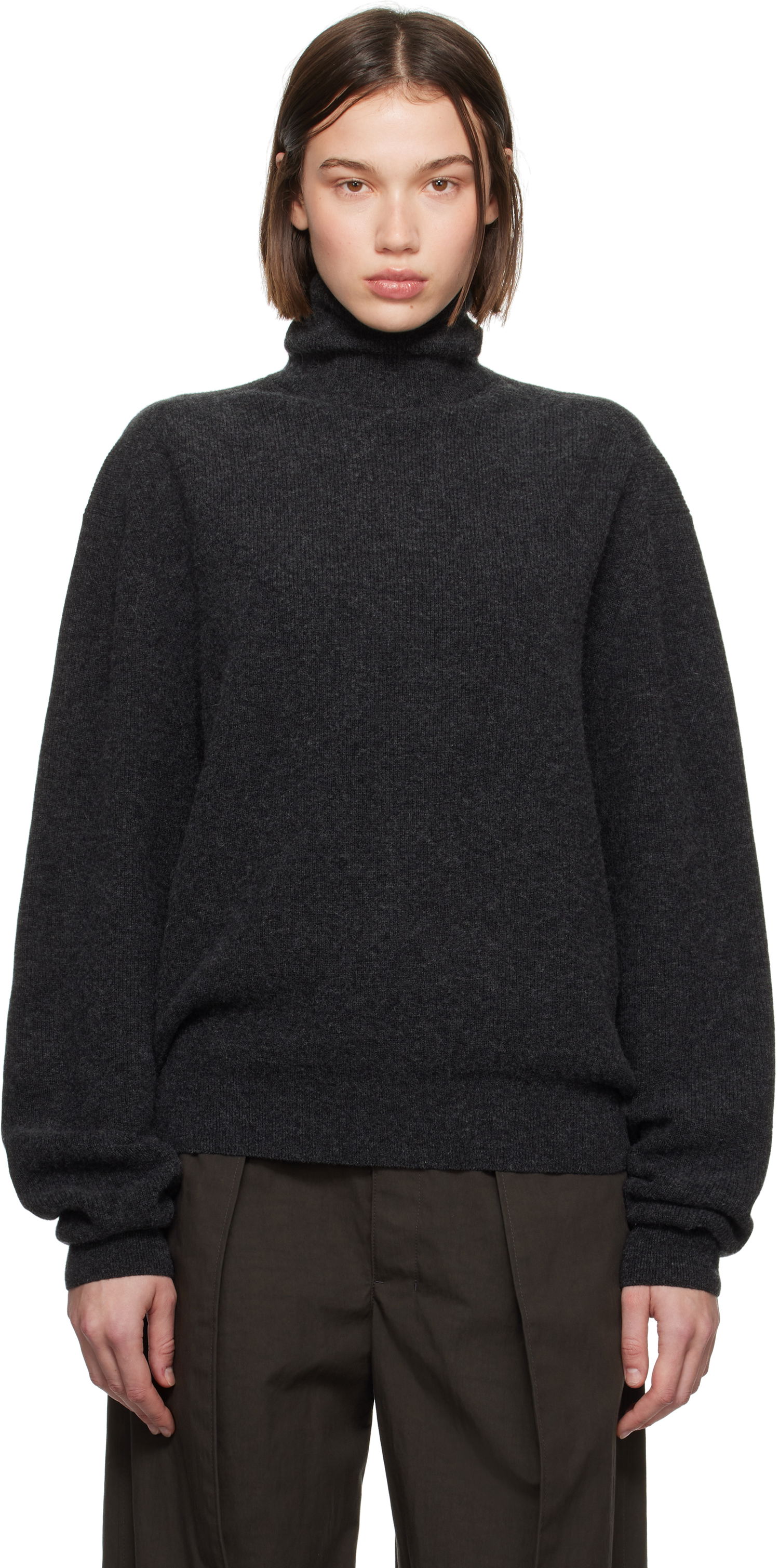 Sweater LEMAIRE LEMAIRE Ribbed Turtleneck Sweater Grå | TO1315 LK1026, 0