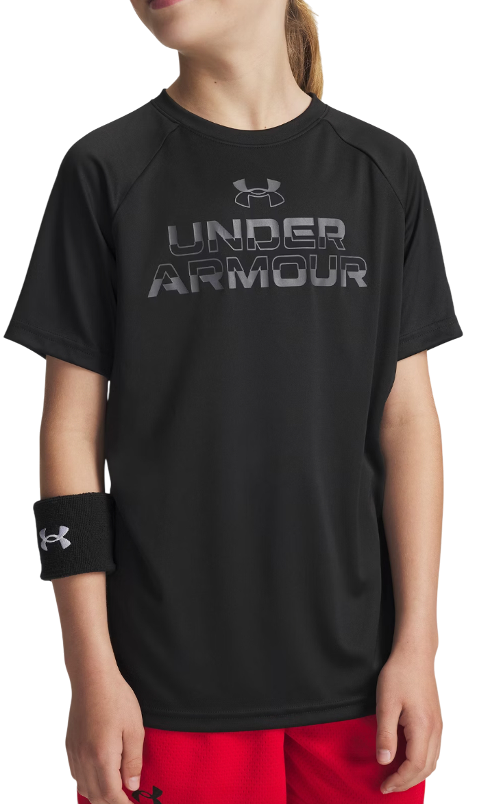 T-shirt Under Armour T-Shirt UA Tech Split Wordmark Short Sleeve Svart | 1383010-003, 0