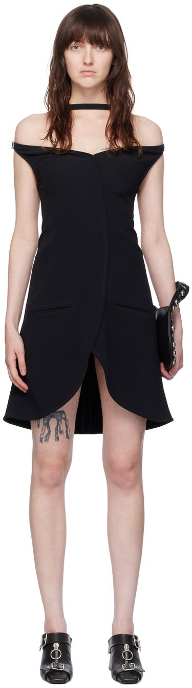 Klä Courrèges Courrèges Ellipse Off-Shoulder Minidress Svart | 224CRO383VI0013, 0