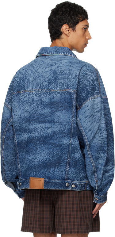 Jacka Alexander Wang Alexander Wang Graffiti Oversized Denim Trucker Jacket Blå | 6DC3252831, 2
