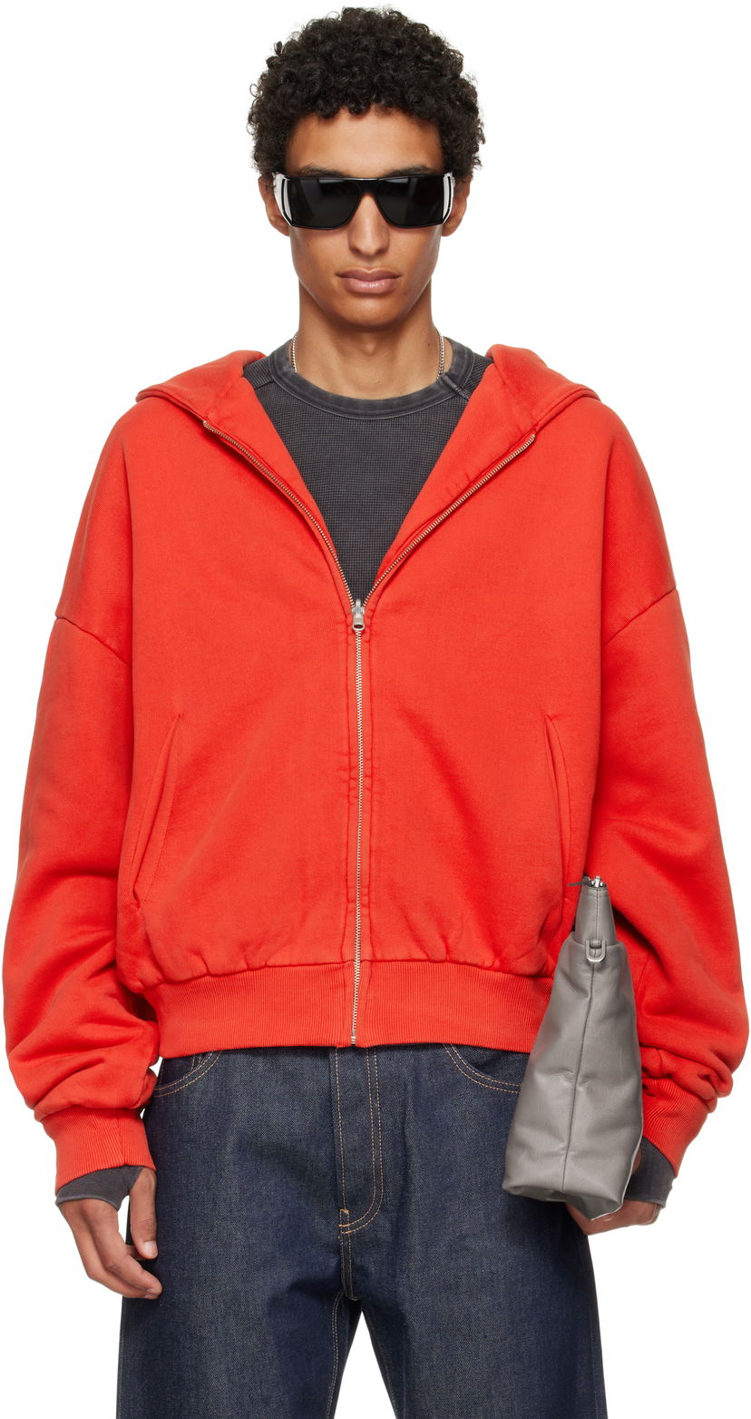 Sweatshirt Entire Studios Entire Studios Thermal Zip-Up Hoodie Röd | ES2488CH