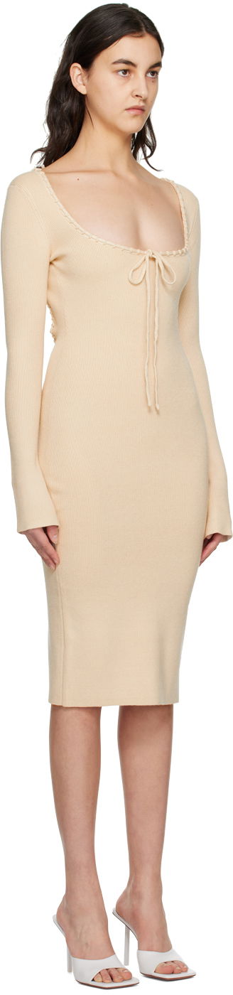 Klä GUIZIO Guizio Bow Midi Dress Beige | DGF22E702_CRM, 1