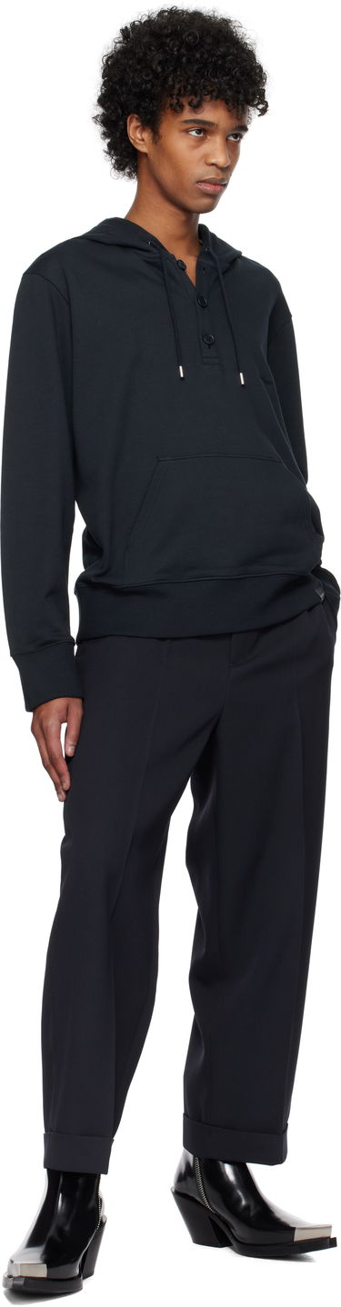 Sweatshirt Courrèges Courrèges Buttoned Hoodie Svart | 125JHO037JS0120, 3