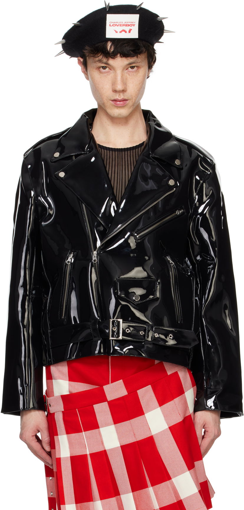 Bomberjacka Charles Jeffrey Loverboy Biker Jacket With Belt Svart | 42010201