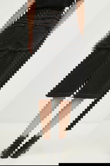 Kjol Ottolinger Ottolinger Signature Wrap Denim Midi A-Line Skirt Svart | 2217040111, 2