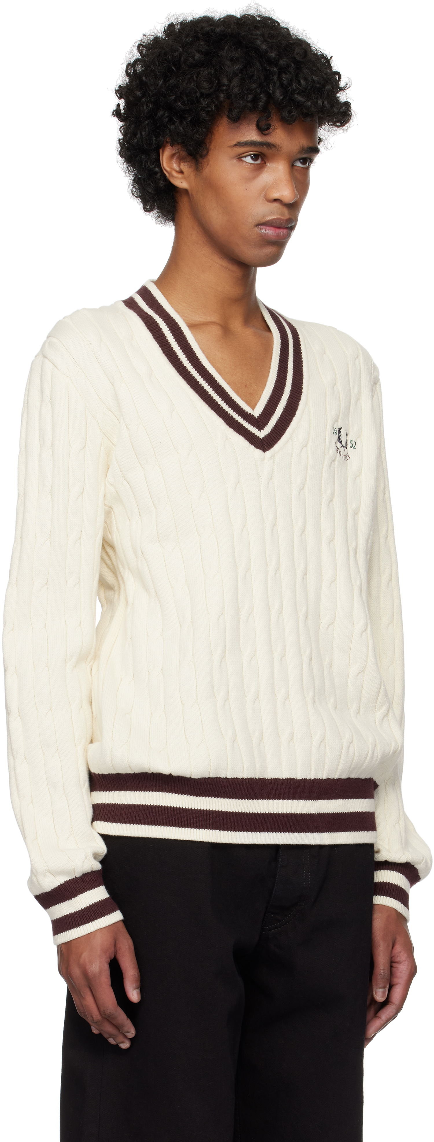 Sweater Fred Perry Fred Perry Cable Knit Tennis Sweater Vit | K9722, 1