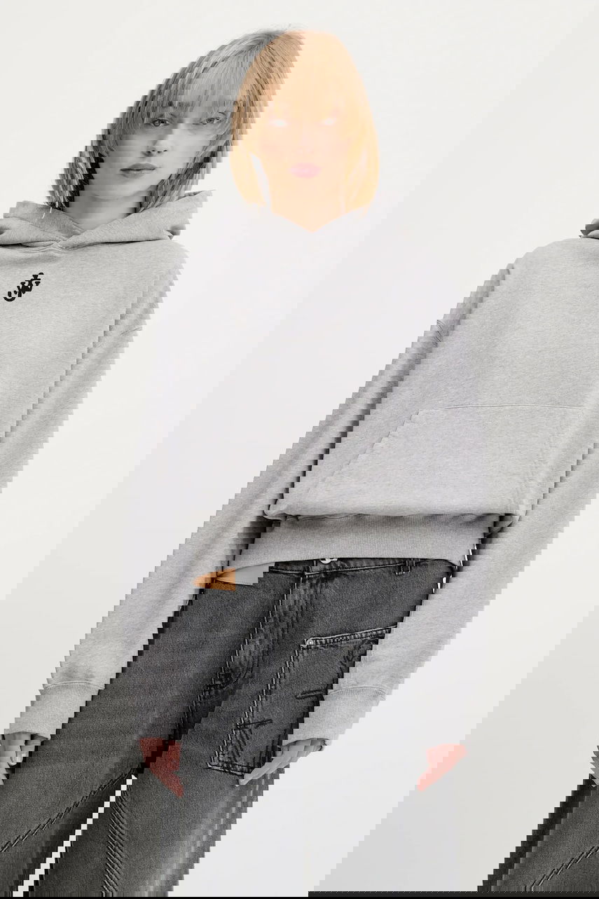 Sweatshirt JW Anderson JW Anderson Anchor Embroidery Cropped Hoodie Grå | JW0216.PG1719.907, 0