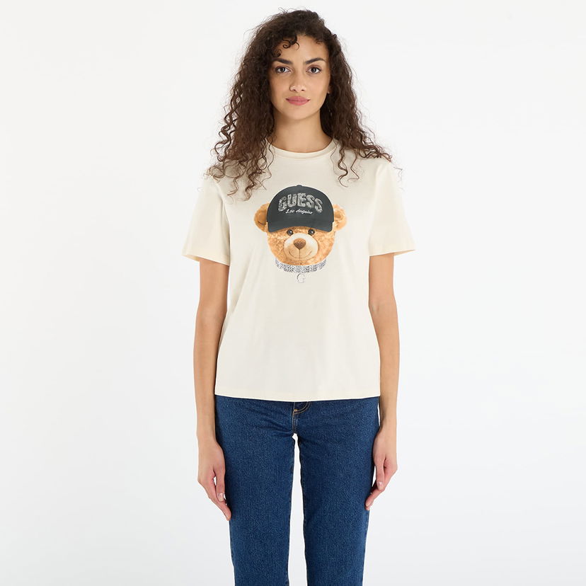 T-shirt GUESS Teddy Bear Hat Short Sleeve T-Shirt Beige | V5BI09I3Z14-G1O6