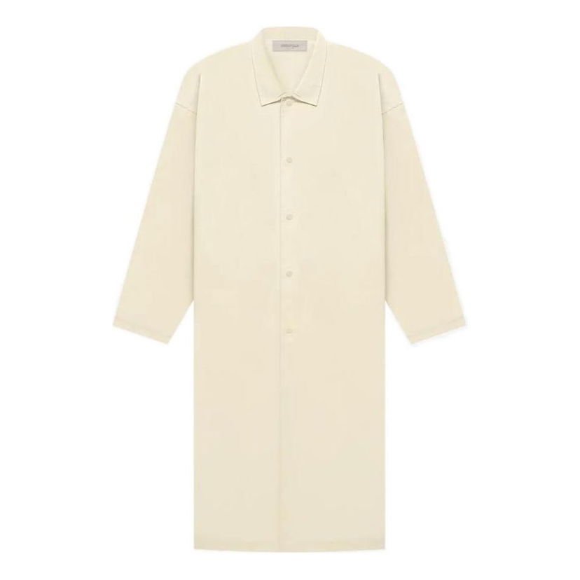 Skjorta Fear of God Essentials Long Sleeve Shirt Coat Beige | FOG-SS22-712