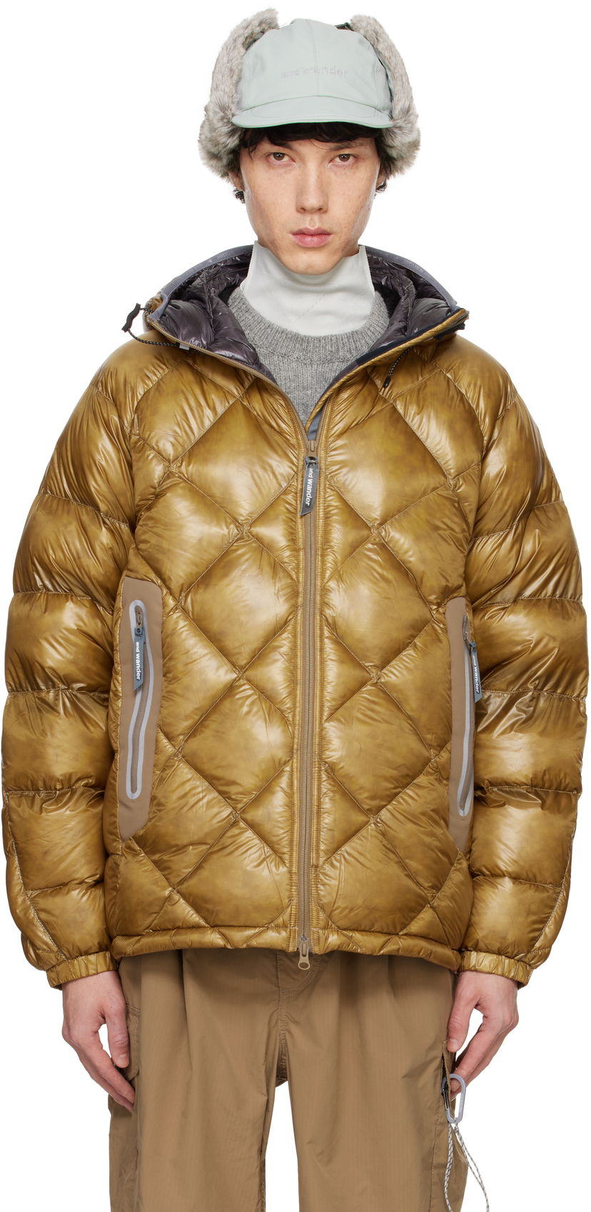 Pufferjacka and wander Diamond Stitch Down Jacket Brun | 5744231105
