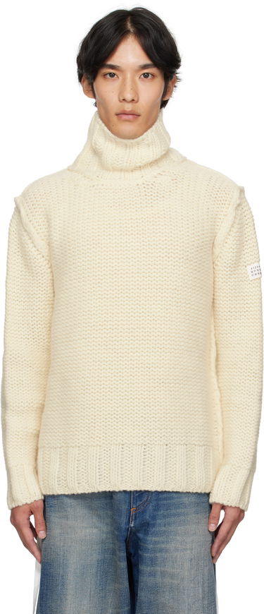 Sweater Maison Margiela MM6 Maison Margiela Chunky Wool Turtleneck Sweater Vit | SH2HA0008 M13166, 0