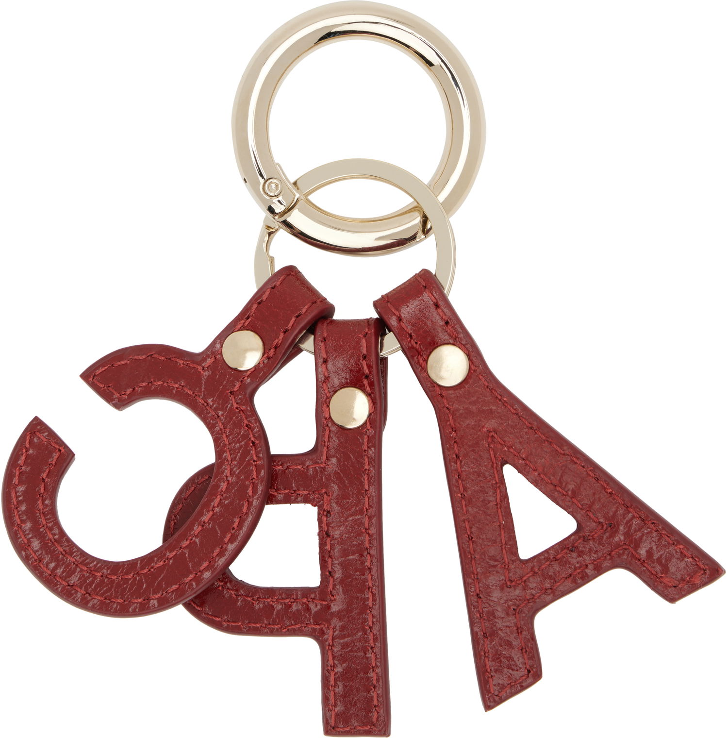 Nyckelringar A.P.C. A.P.C. Lettres 'A.P.C.' Leather Keychain Röd | PXCCK-F63656, 1