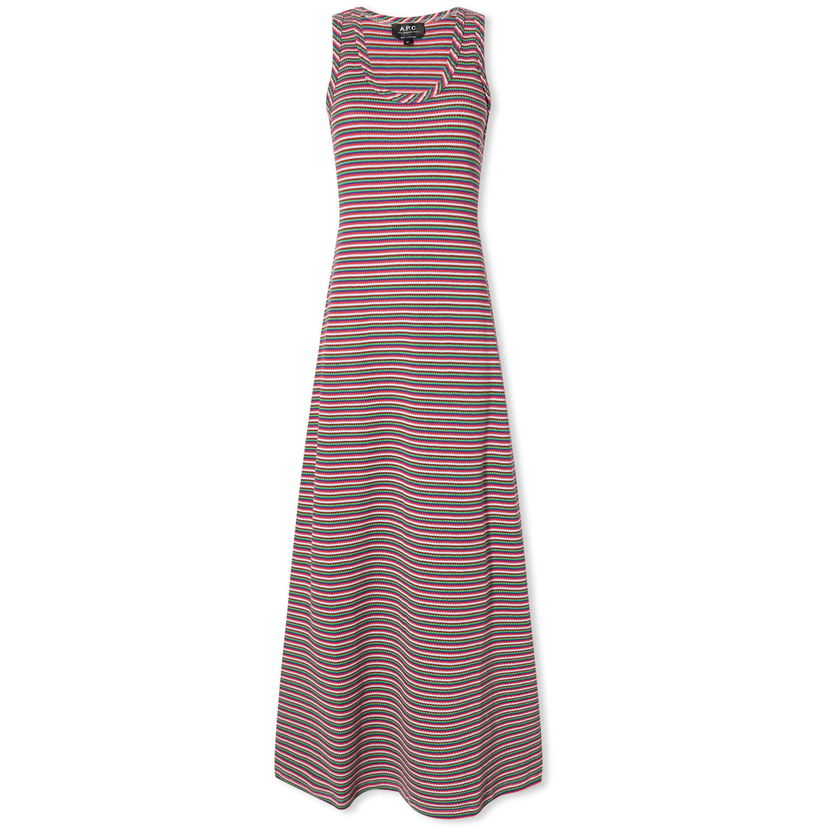 Klä A.P.C. Shelly Striped Maxi Dress Röd | COGCG-F35096-FAG