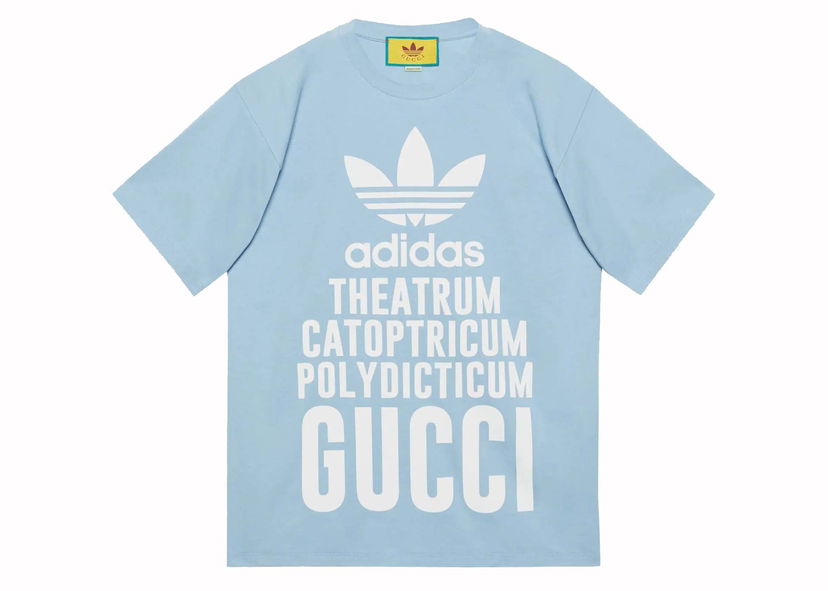 T-shirt Gucci x Adidas T-Shirt Blue Blå | 616036 XJEW2 4709