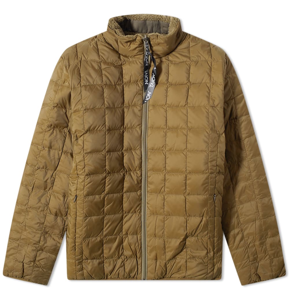 Jacka TAION Reversible Boa Fleece Down Jacket Grön | TAION-R102MB-OLV, 0