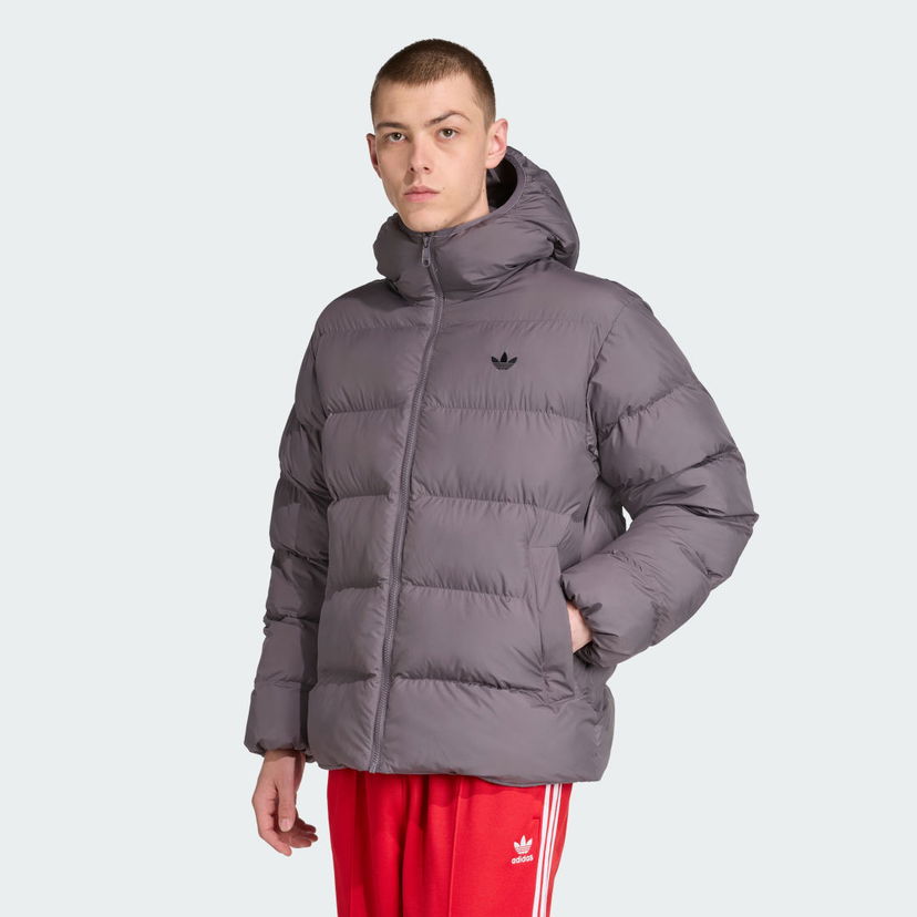 Pufferjacka adidas Performance Hooded Puffer Jacket Grå | JX4122