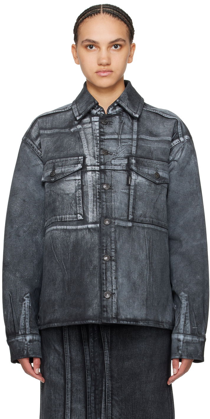 Jacka Ottolinger Ottolinger Printed Denim Jacket Grå | 1700412