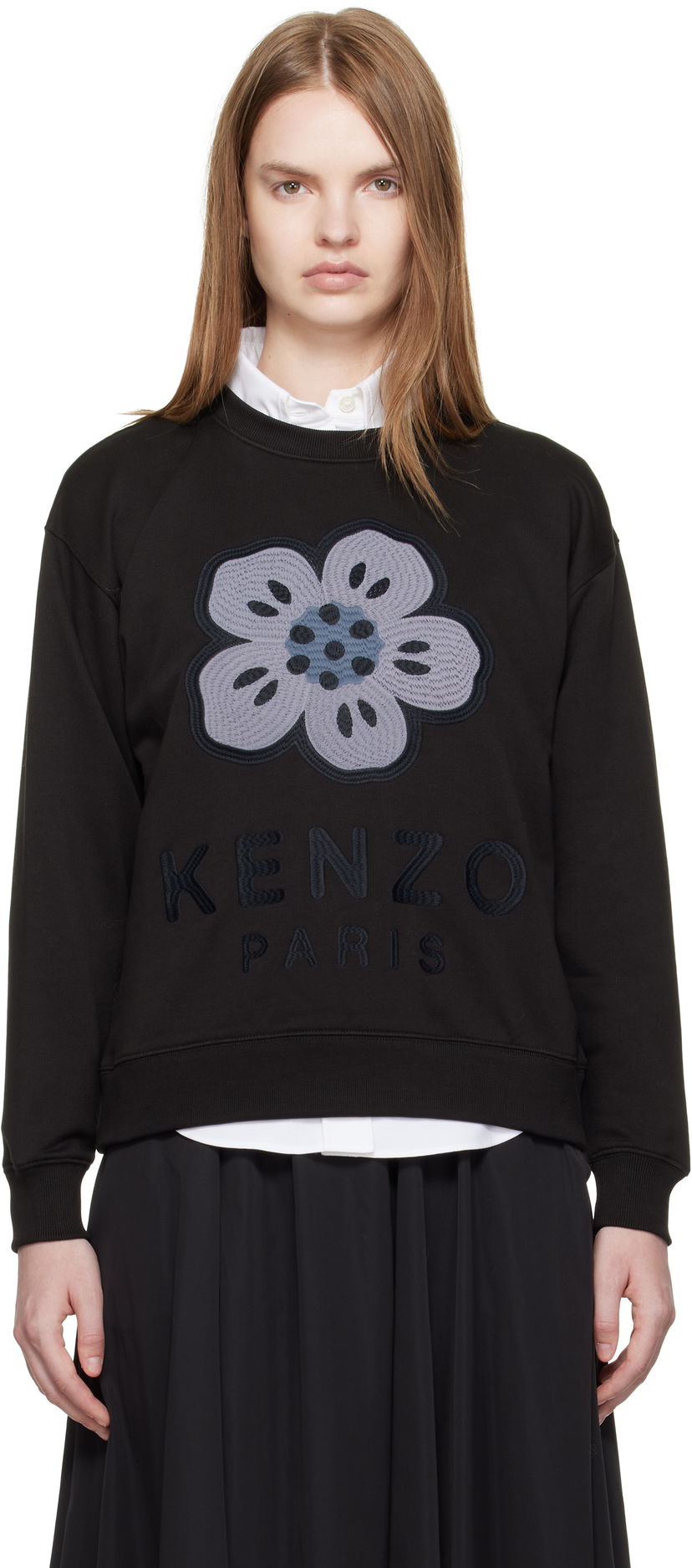 Sweatshirt KENZO Kenzo Paris 'Boke Flower' Embroidered Sweatshirt Svart | FF62SW2554MF
