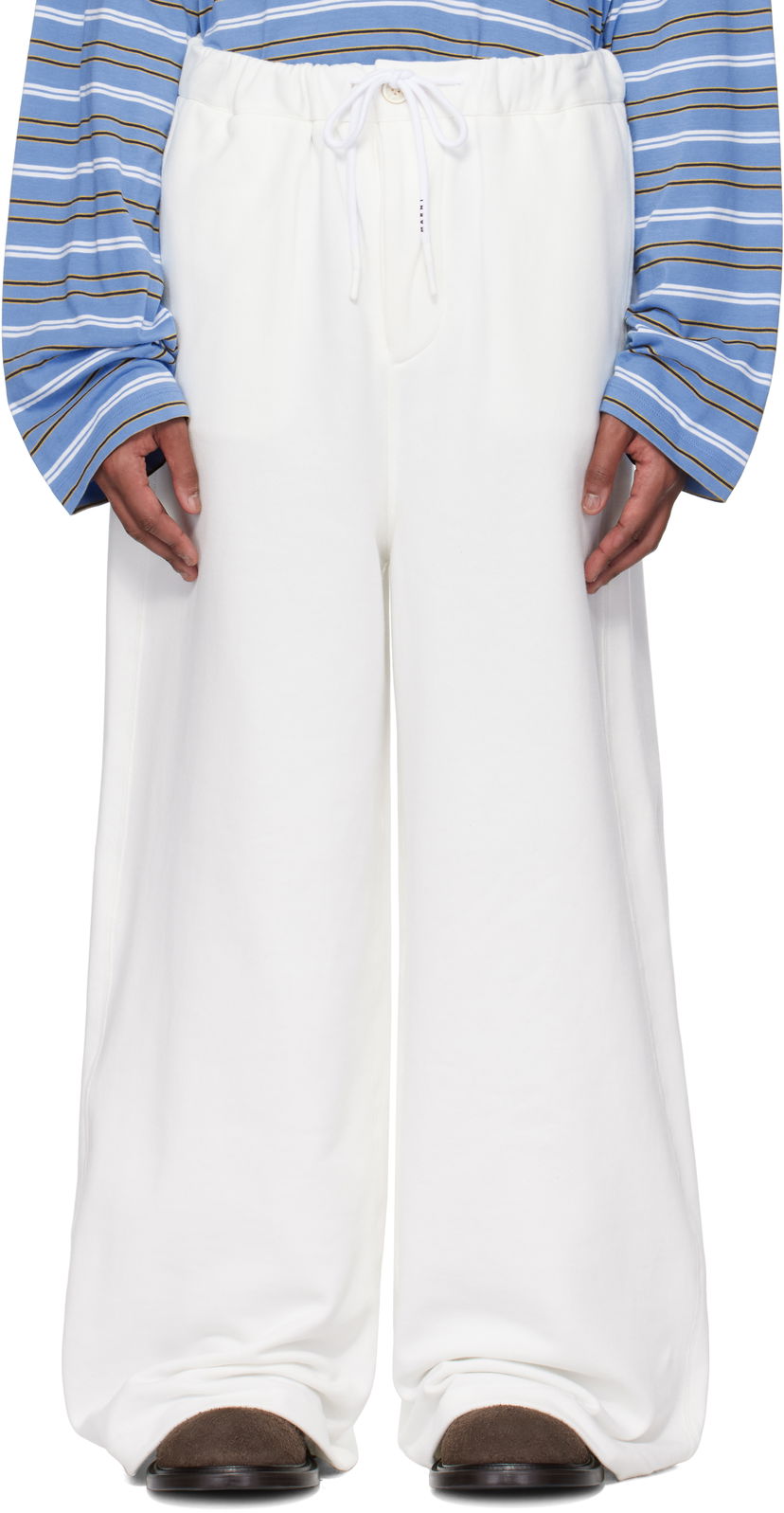 Träningsbyxor Marni Marni Loopback Sweatpants Vit | PJMU0070A0 UTC275