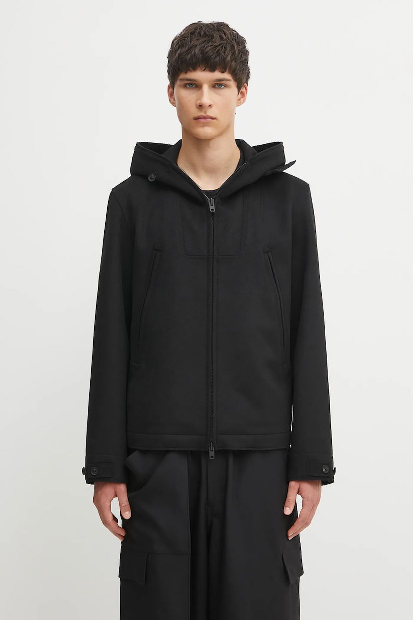 Jacka Y-3 Y-3 Bonded Melton Hooded Jacket Svart | JX4821