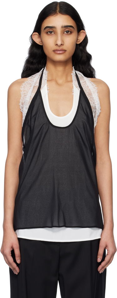 Linne Helmut Lang Helmut Lang Lace Dancer Tank Top Svart | O10HW509, 0