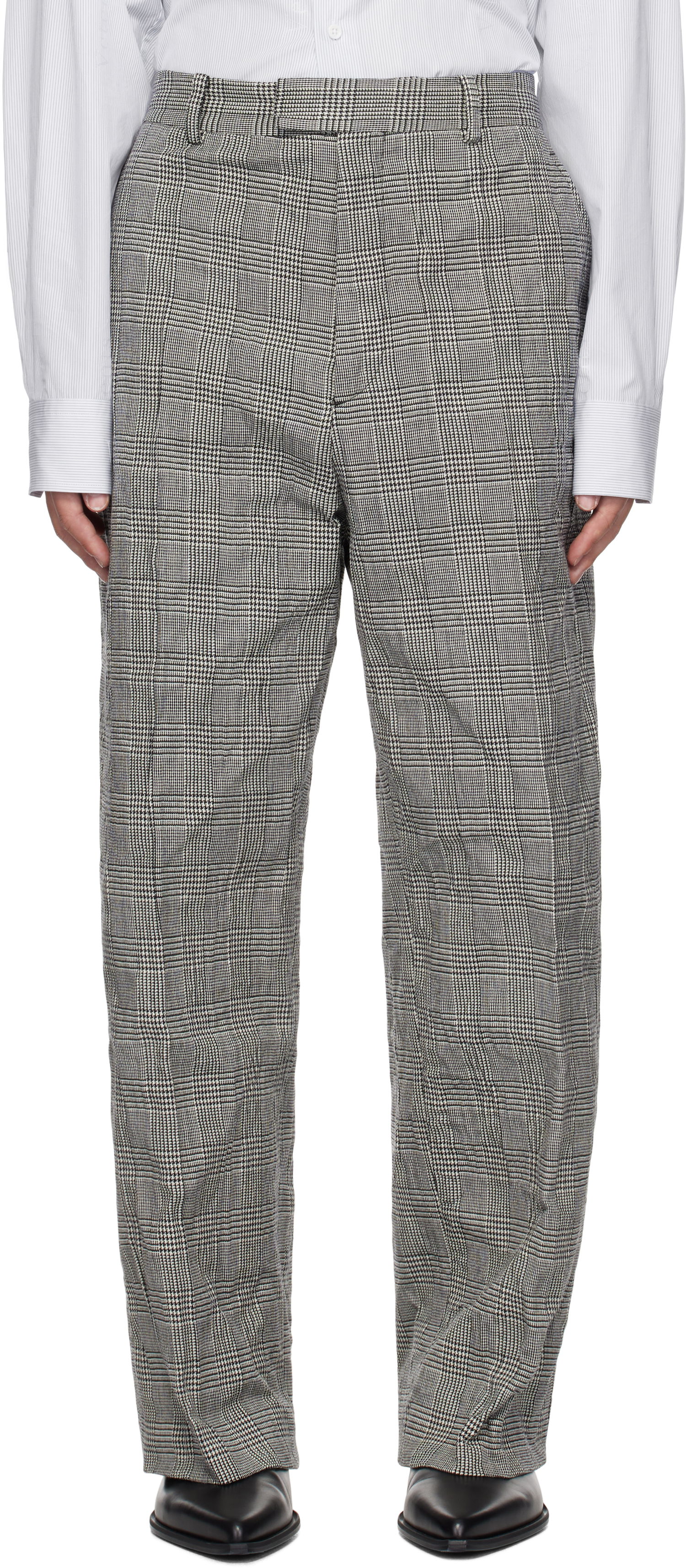 Byxor VETEMENTS Vetements Metalized Wrinkled Tailored Trousers Grå | UA66PA110G, 0