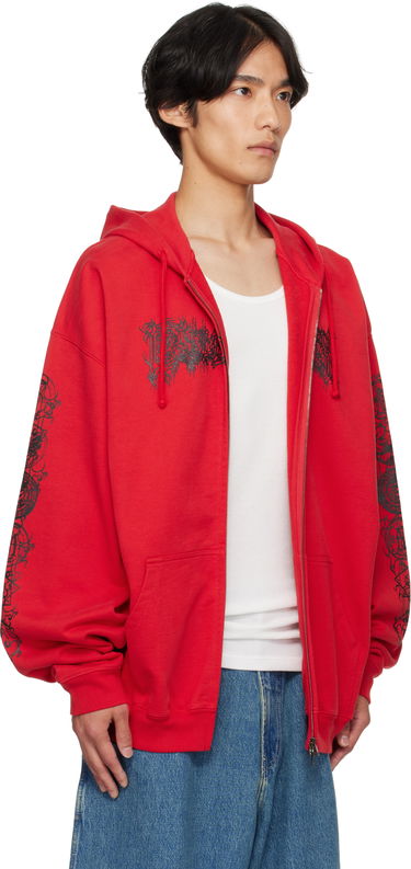 Sweatshirt VETEMENTS Vetements Cradle of Filth Oversized Zip-Up Hoodie Röd | UCF76ZU300R, 1