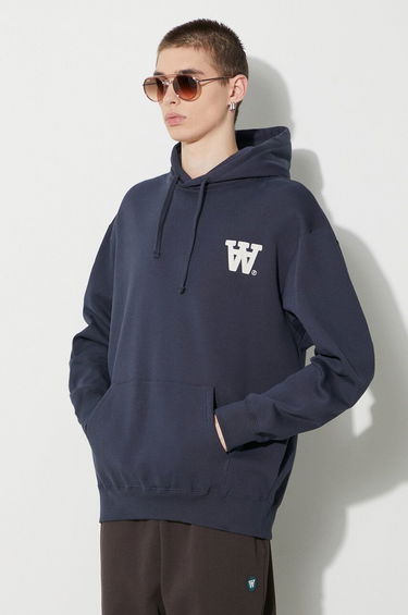 Sweatshirt WOOD WOOD Wood Wood Cass AA Moss Embroidery Hoodie Mörkblå | 10285606.2424, 3