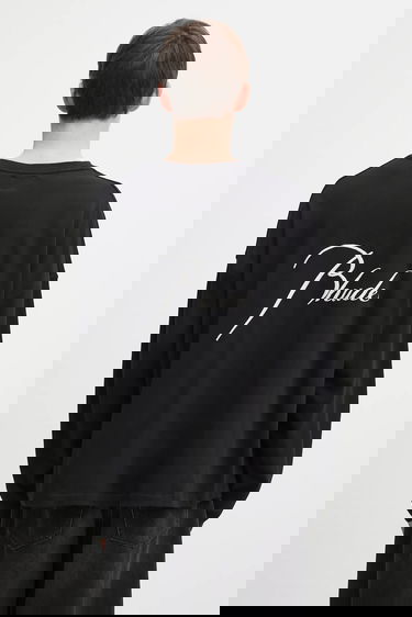 T-shirt Rhude Classique reverse Cotton Long-Sleeve T-Shirt Svart | RHFW25TT10012, 0