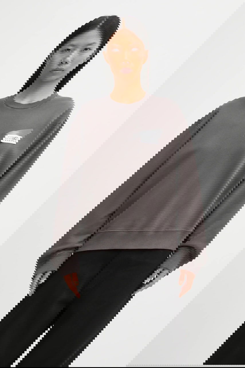 Sweatshirt Maison Margiela MM6 Maison Margiela Crewneck Sweatshirt with Appliqué Grå | S62GU0143.M25024.810, 0