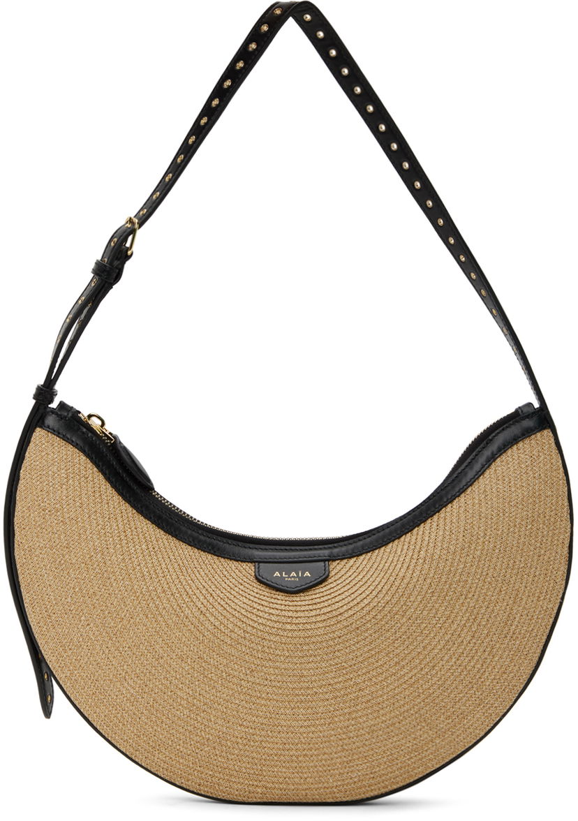 Axelväska Alaïa One Piece Demi Lune Shoulder Bag Beige | AA1S02731CA291