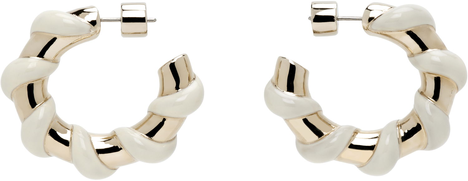 Örhängen LANVIN Lanvin Melodie Candy Twisted Hoop Earrings Vit | AW-CJFBO5-ENCY-P25, 0