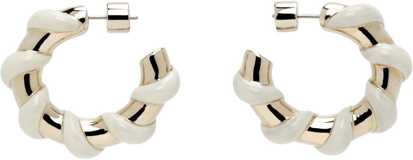 Örhängen LANVIN Lanvin Melodie Candy Twisted Hoop Earrings Vit | AW-CJFBO5-ENCY-P25