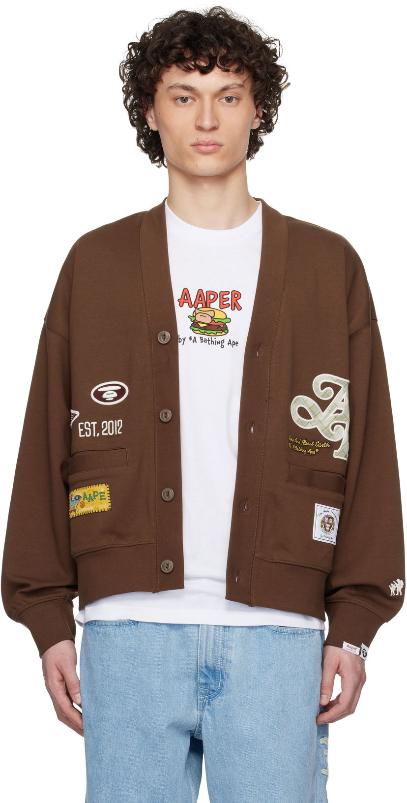Sweater AAPE by A Bathing Ape AAPE by A Bathing Ape Main Cardigan Brun | AAPSWMC324XXNBWX