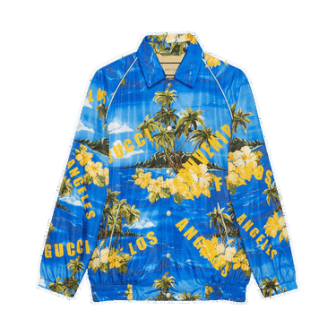 Jacka Gucci Printed Nylon Jacket Blå | 694137 ZAJI0 4216, 0