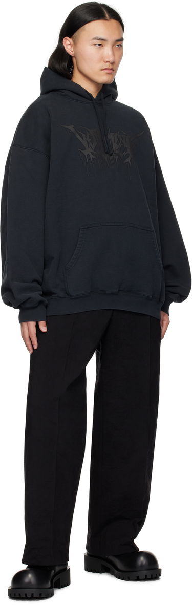 Sweatshirt VETEMENTS Vetements Drip Metal Oversized Hoodie Svart | UA66HD730B, 3