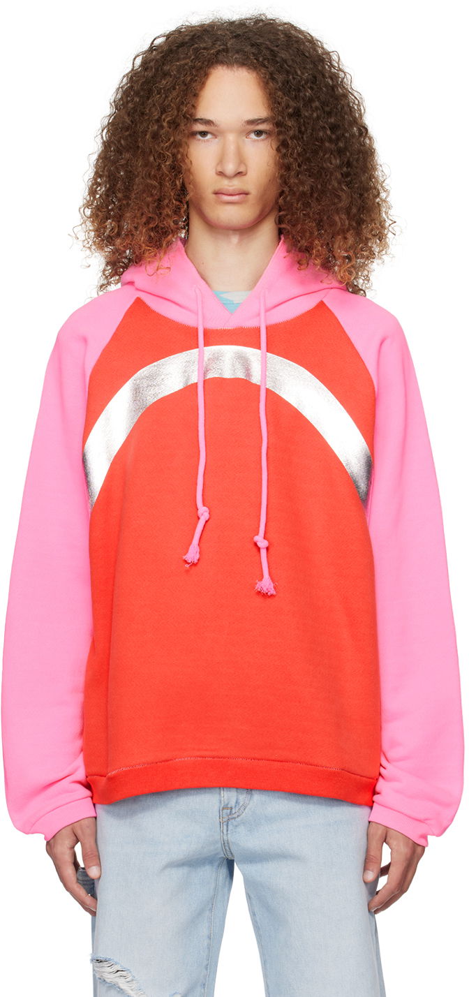 Sweatshirt ERL Rainbow Print Hoodie Röd | ERL07T033