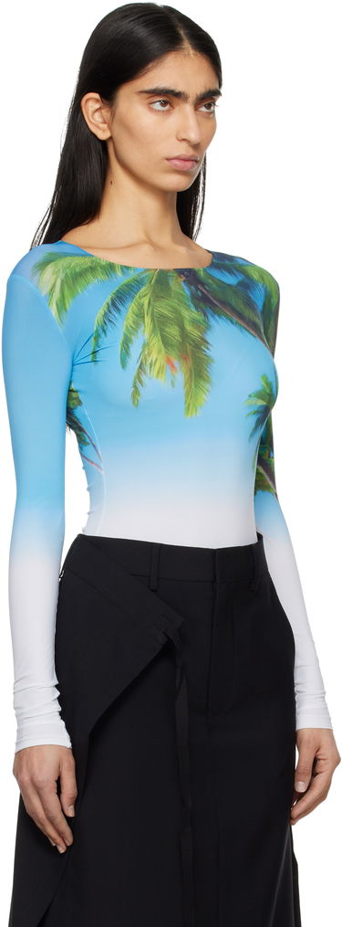 Kropp Maison Margiela MM6 Maison Margiela Archive Print Long Sleeve Bodysuit Blå | S52NA0071 M20083, 1