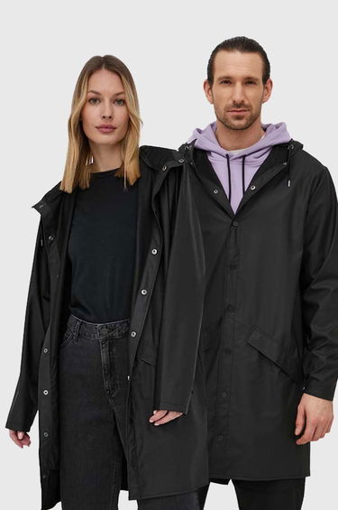 Jacka Rains Long Jacket Svart | 12020.01, 0