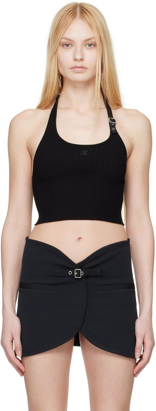 Linne Courrèges Courrèges Holistic Buckle Tank Top Svart | 124MTO239FI0001