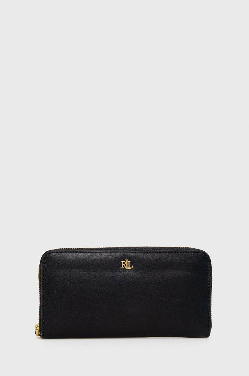 Plånbok Polo by Ralph Lauren Leather Zip Around Wallet Svart | 432876730003
