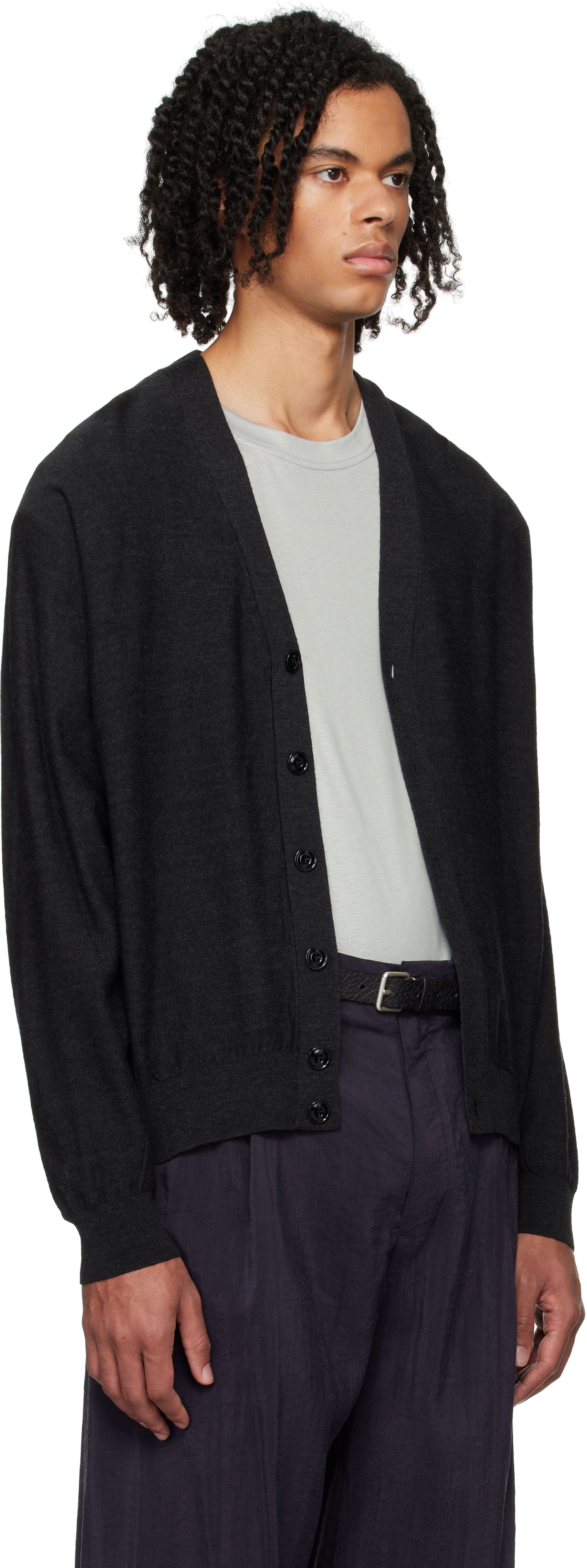 Sweater LEMAIRE Relaxed Cardigan Svart | TO1082 LK087, 1