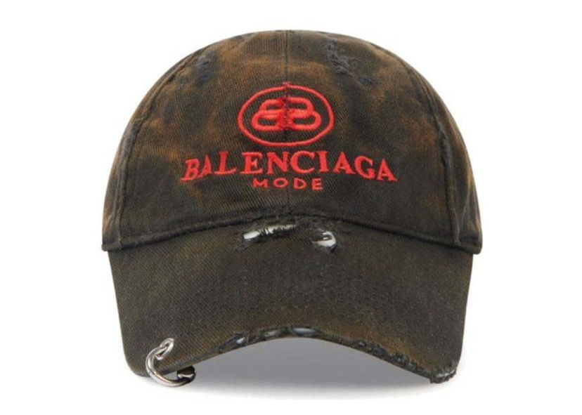 Keps Balenciaga BB Mode Destroyed Piercing Baseball Cap Brun | 661885410B21074