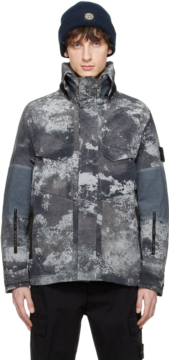 Jacka Stone Island Dissolving Grid Jacket Grå | 8015438E1