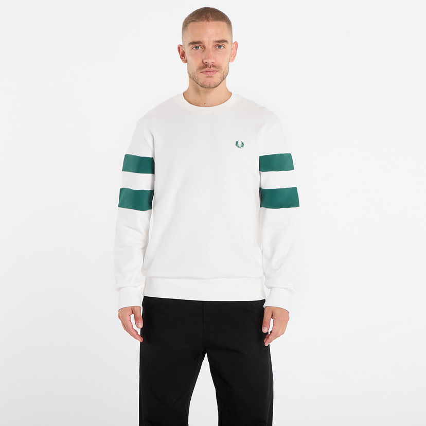 Sweatshirt Fred Perry Peached Tipped Sleeve Sweatshirt Vit | M1731 129